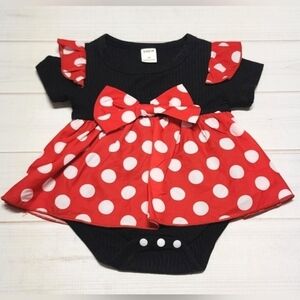 Shein Baby Bow Front Polka Dot Minnie Dress 1-3 Months - New Without Tags